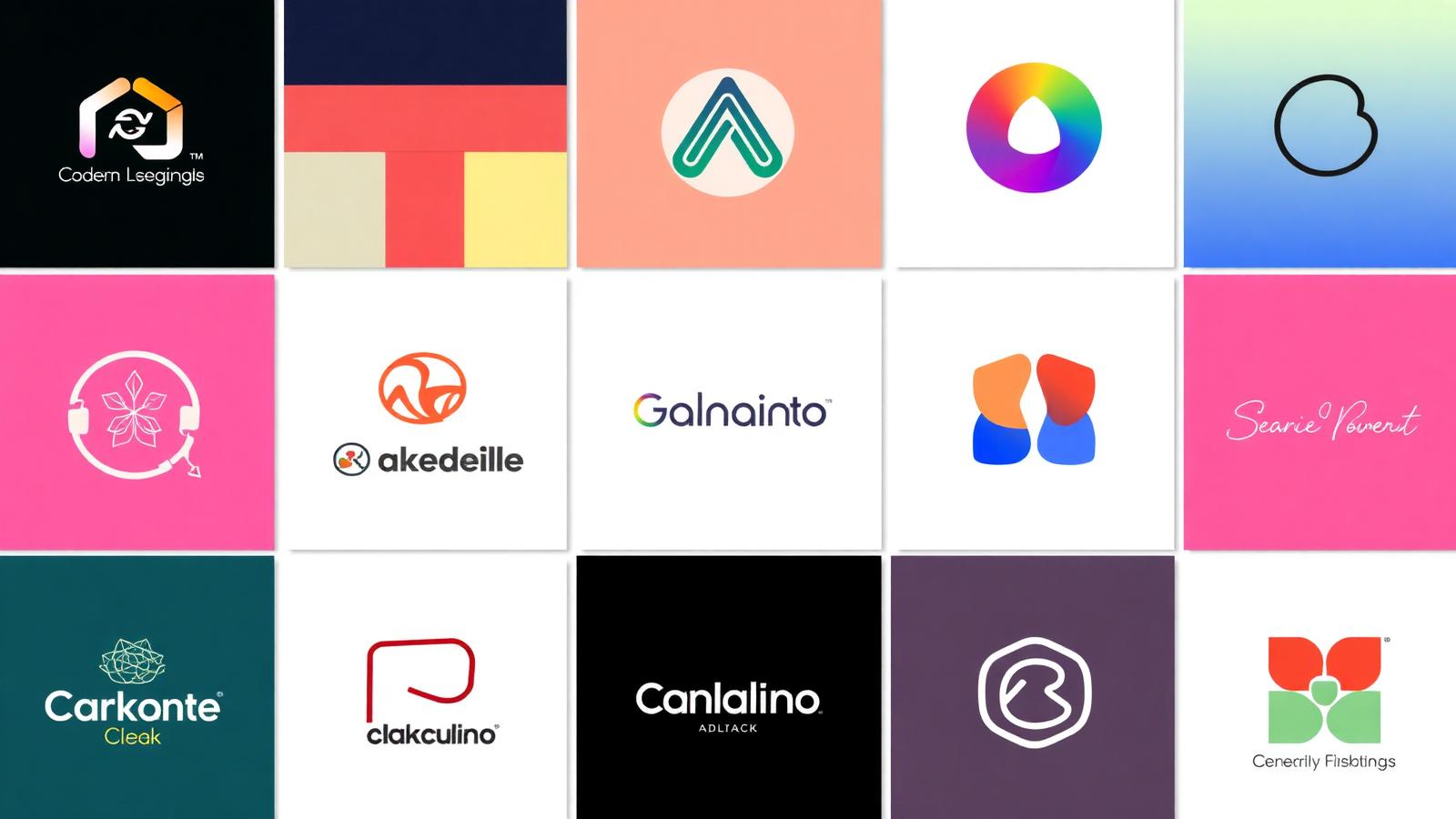 Grid of recently generated brand identities